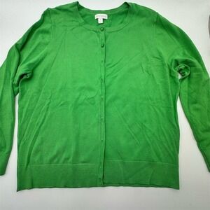 Charter Club Women's XL Green Cardigan Sweater Button-Down Casual